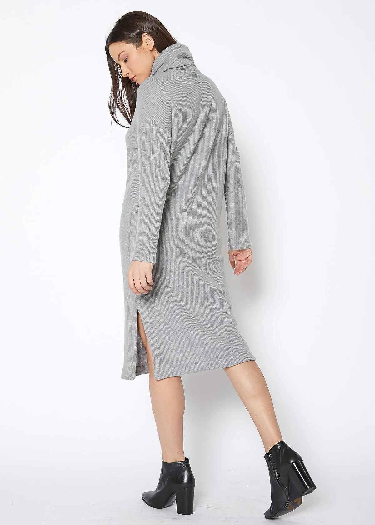 Women's Turtle Neck Midi Sweater Dress