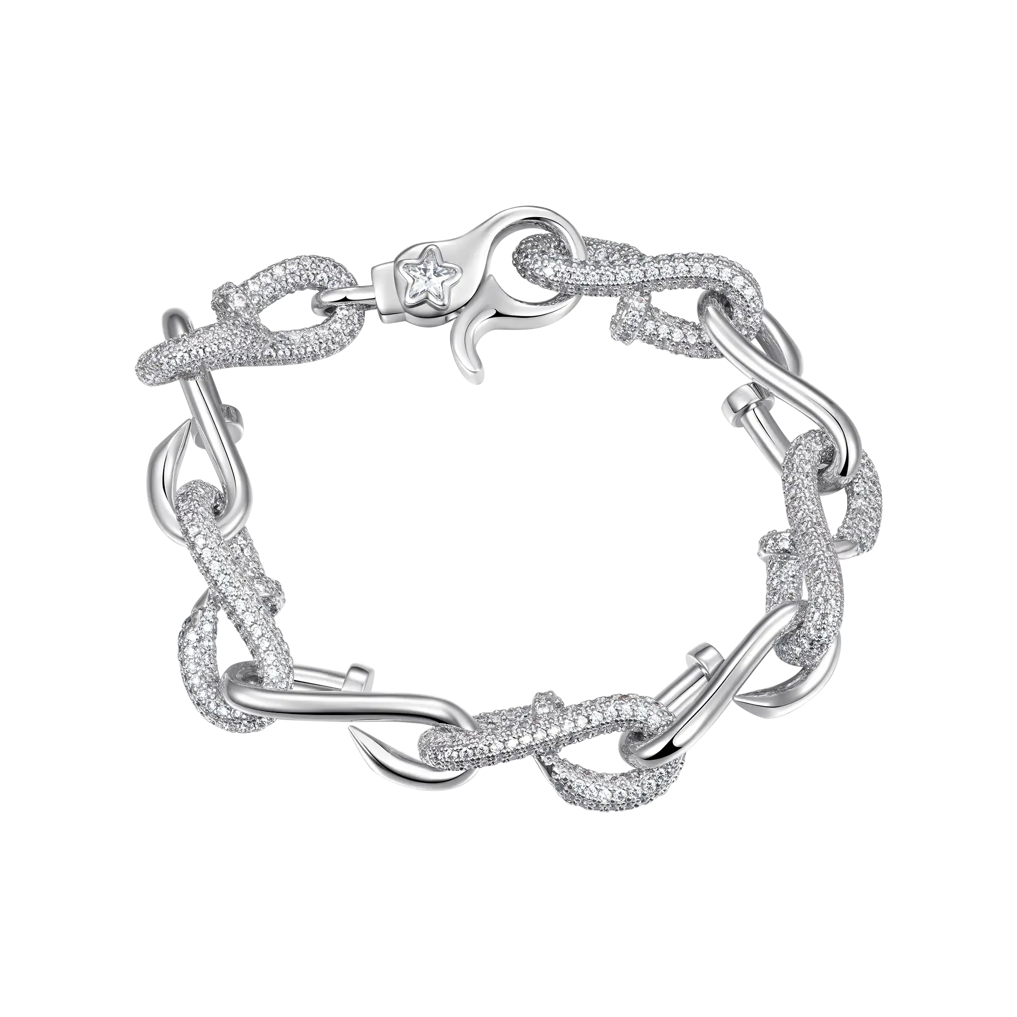 Women's Twisted Nail Link Bracelet - 10mm