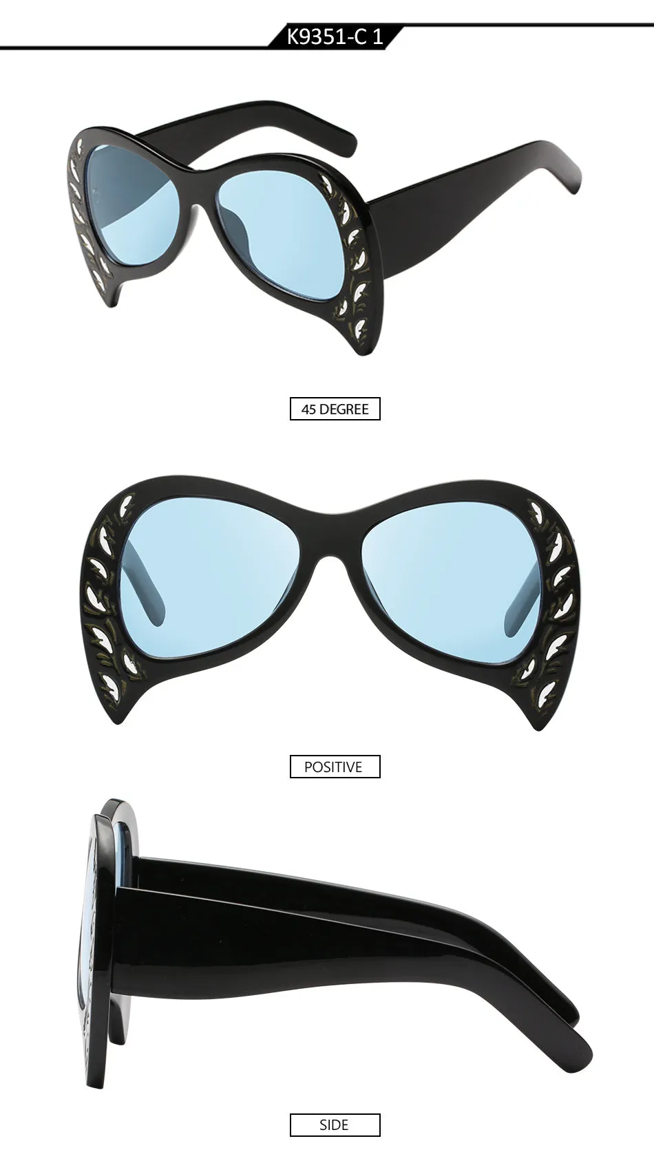 Women's Unique Cat Eye Fashion Summer Sunglasses-Black Blue,White Gray,Pink Pink,Black Gray,Black Silver,Leopard Tea