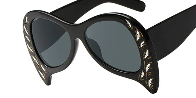 Women's Unique Cat Eye Fashion Summer Sunglasses-Black Blue,White Gray,Pink Pink,Black Gray,Black Silver,Leopard Tea