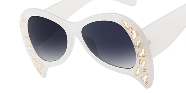 Women's Unique Cat Eye Fashion Summer Sunglasses-Black Blue,White Gray,Pink Pink,Black Gray,Black Silver,Leopard Tea