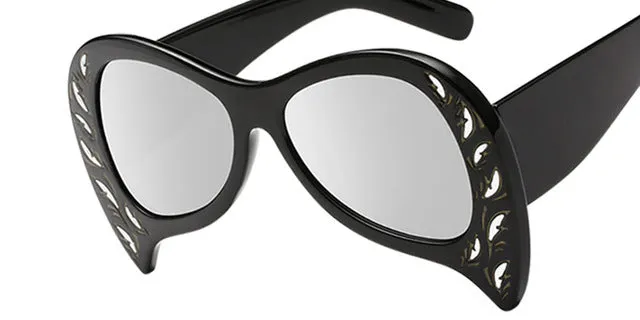 Women's Unique Cat Eye Fashion Summer Sunglasses-Black Blue,White Gray,Pink Pink,Black Gray,Black Silver,Leopard Tea