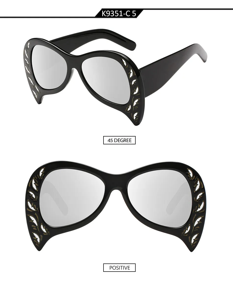 Women's Unique Cat Eye Fashion Summer Sunglasses-Black Blue,White Gray,Pink Pink,Black Gray,Black Silver,Leopard Tea