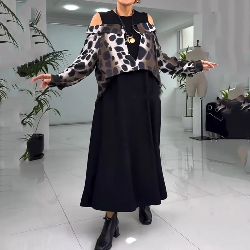🌸Women's Unique Cold Shoulder Overlay Dress
