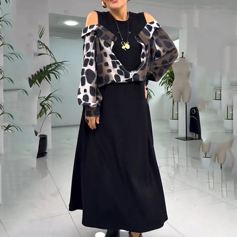🌸Women's Unique Cold Shoulder Overlay Dress