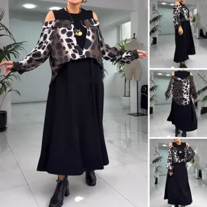 🌸Women's Unique Cold Shoulder Overlay Dress