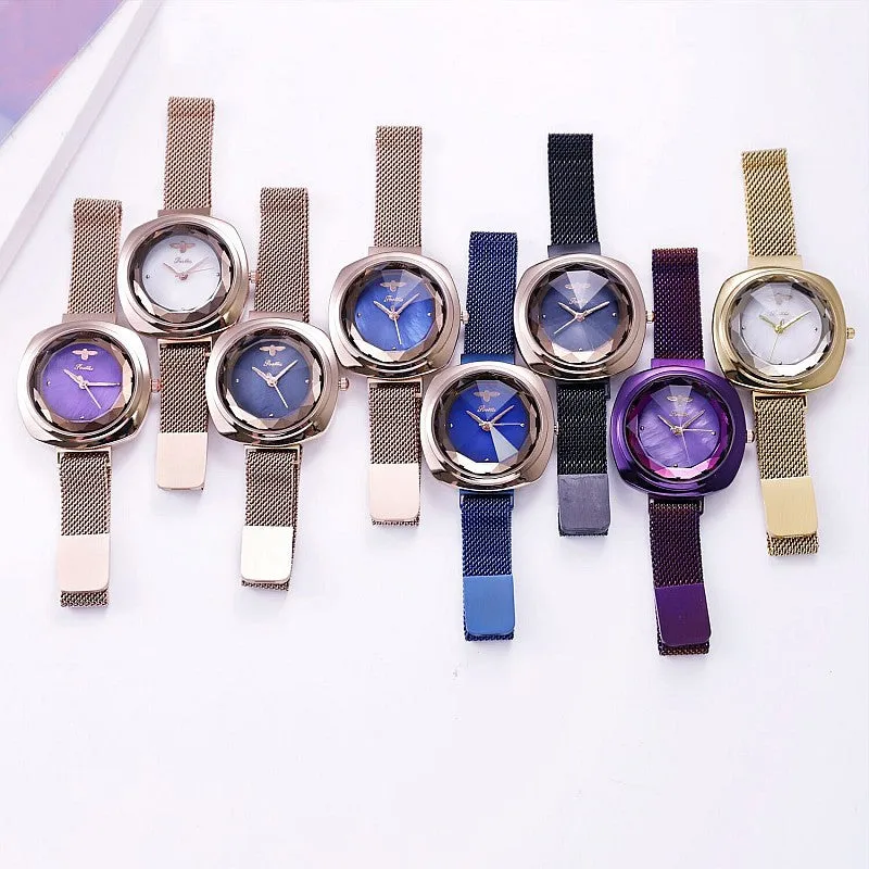 Women's Watch Bee Diamond Square Large Dial Milan Strap Elegant Watch