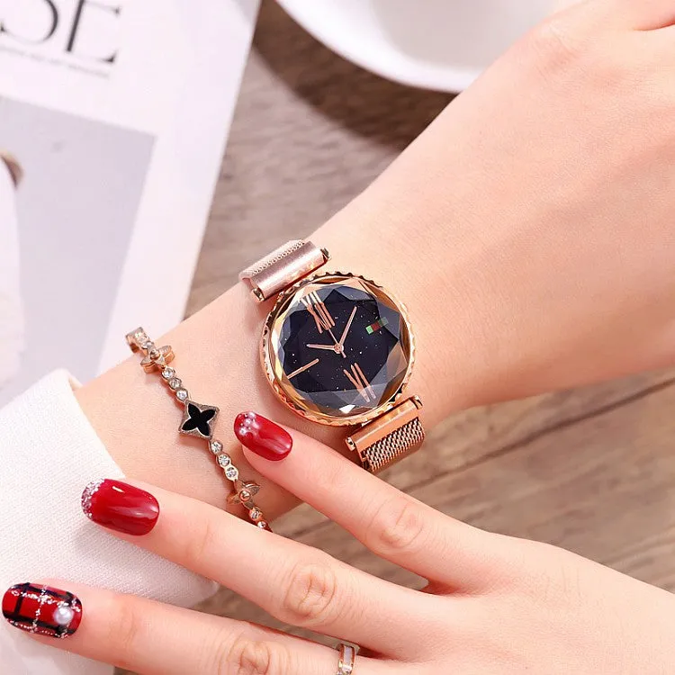 Women's Watch Diamond starry large dial Magnetic Strap Waterproof elegant watch