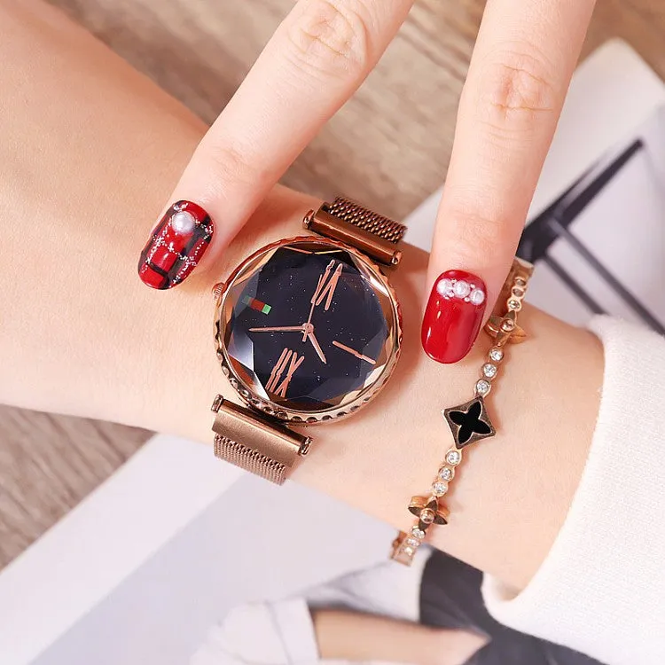 Women's Watch Diamond starry large dial Magnetic Strap Waterproof elegant watch