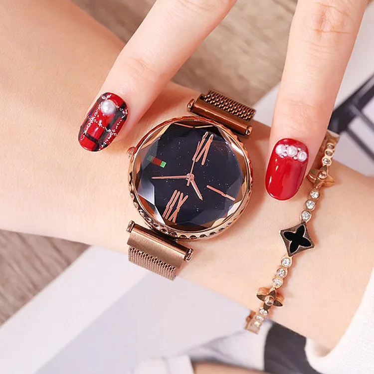 Women's Watch Diamond starry large dial Magnetic Strap Waterproof elegant watch
