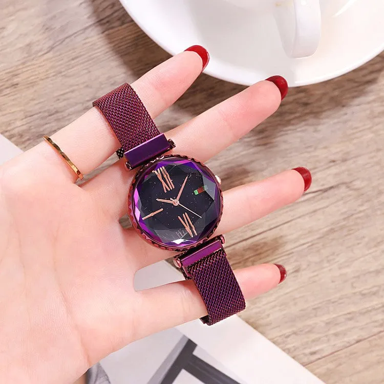 Women's Watch Diamond starry large dial Magnetic Strap Waterproof elegant watch