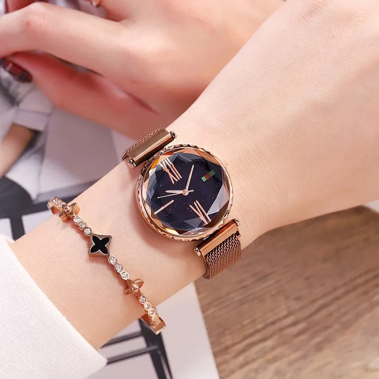Women's Watch Diamond starry large dial Magnetic Strap Waterproof elegant watch
