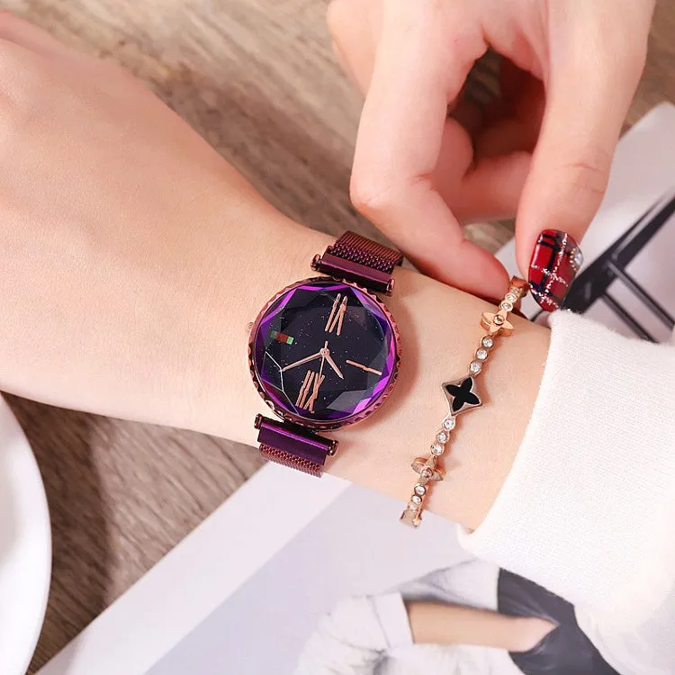 Women's Watch Diamond starry large dial Magnetic Strap Waterproof elegant watch