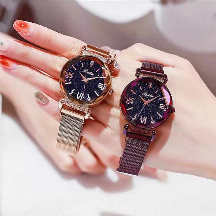 Women's Watch Personality Rhombus-shape round dial Milan strap elegant watch