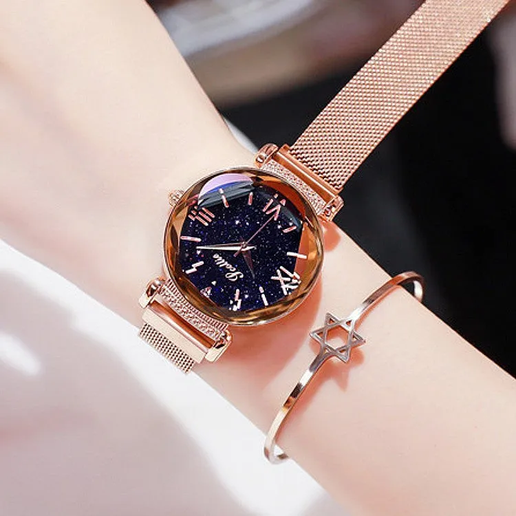 Women's Watch Personality Rhombus-shape round dial Milan strap elegant watch