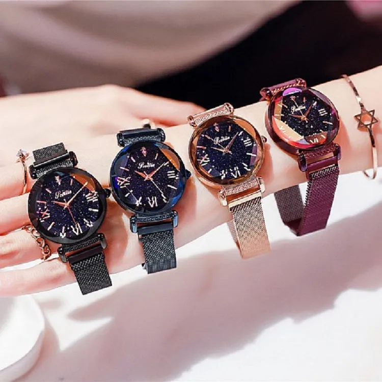 Women's Watch Personality Rhombus-shape round dial Milan strap elegant watch
