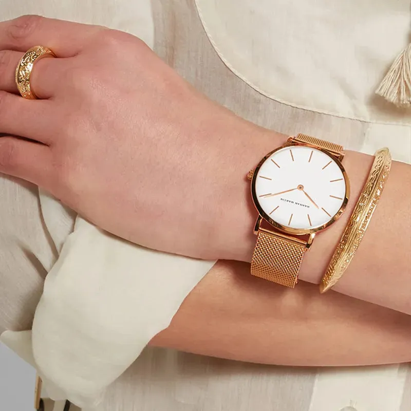 Women's Watch Quality Brand Japan Quartz Movement Rose Gold Waterproof Fashionable Nordic Minimalist Ladies Watch