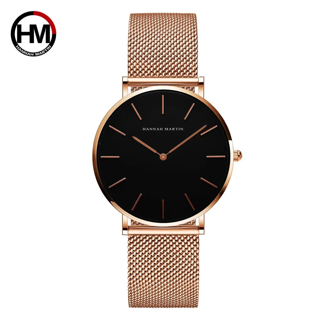 Women's Watch Quality Brand Japan Quartz Movement Rose Gold Waterproof Fashionable Nordic Minimalist Ladies Watch