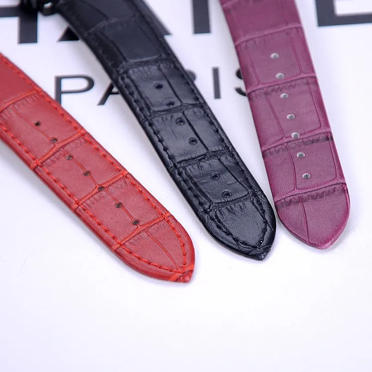 Women's Watch square black dial leather strap stylish watch
