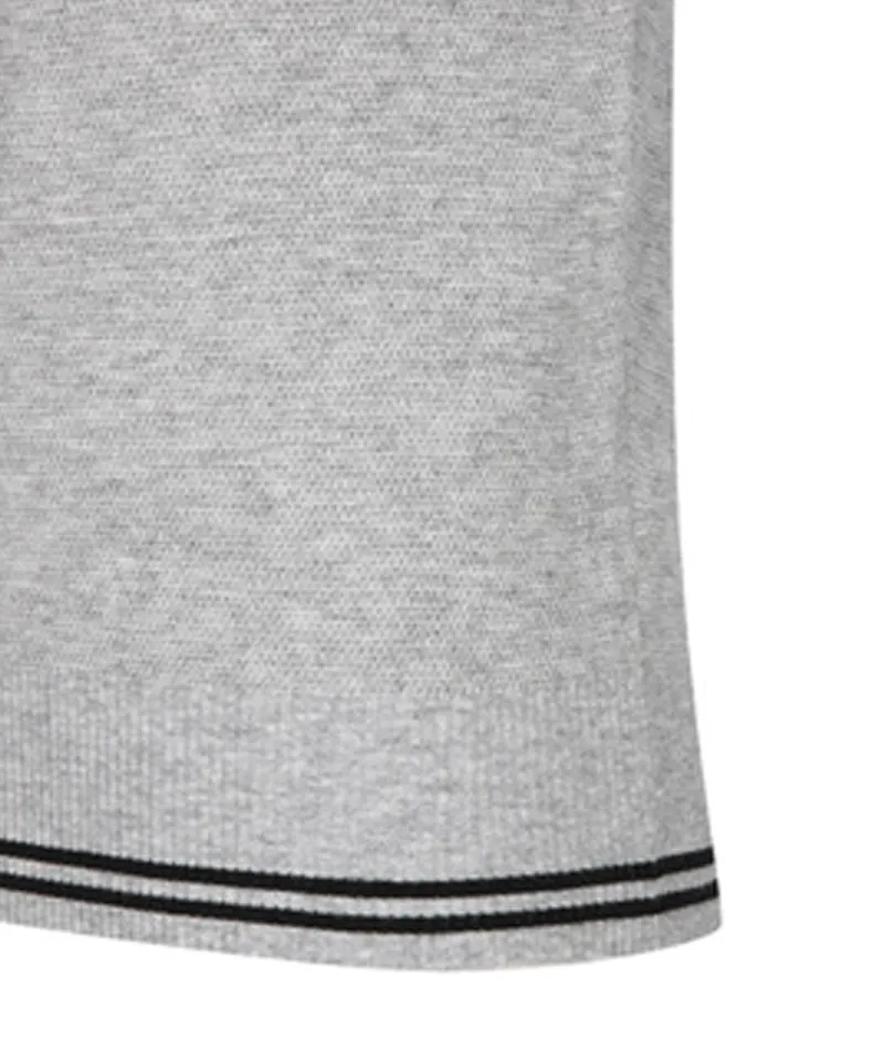 Women's Wide Collar Half Zip-Up Pullover - Mellange Gray