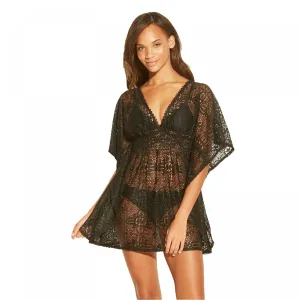 Xhilaration Women's Crochet Cut Out Back Cover Up Dress
