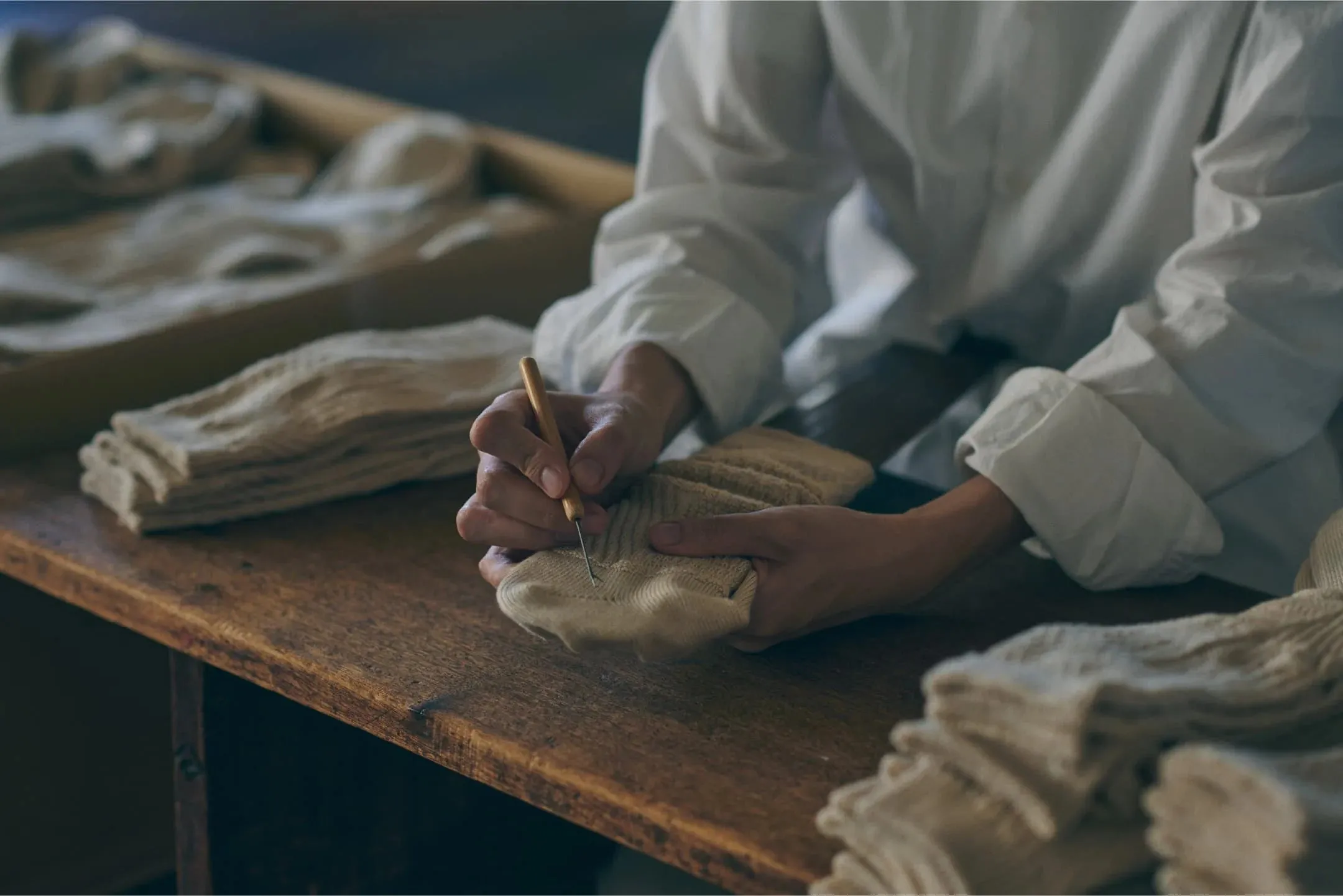 yahae / organic cotton low-gauge socks
