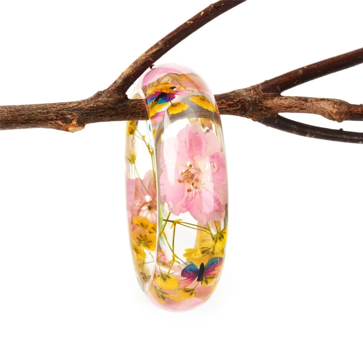 Yellow Dried Flower Bangle