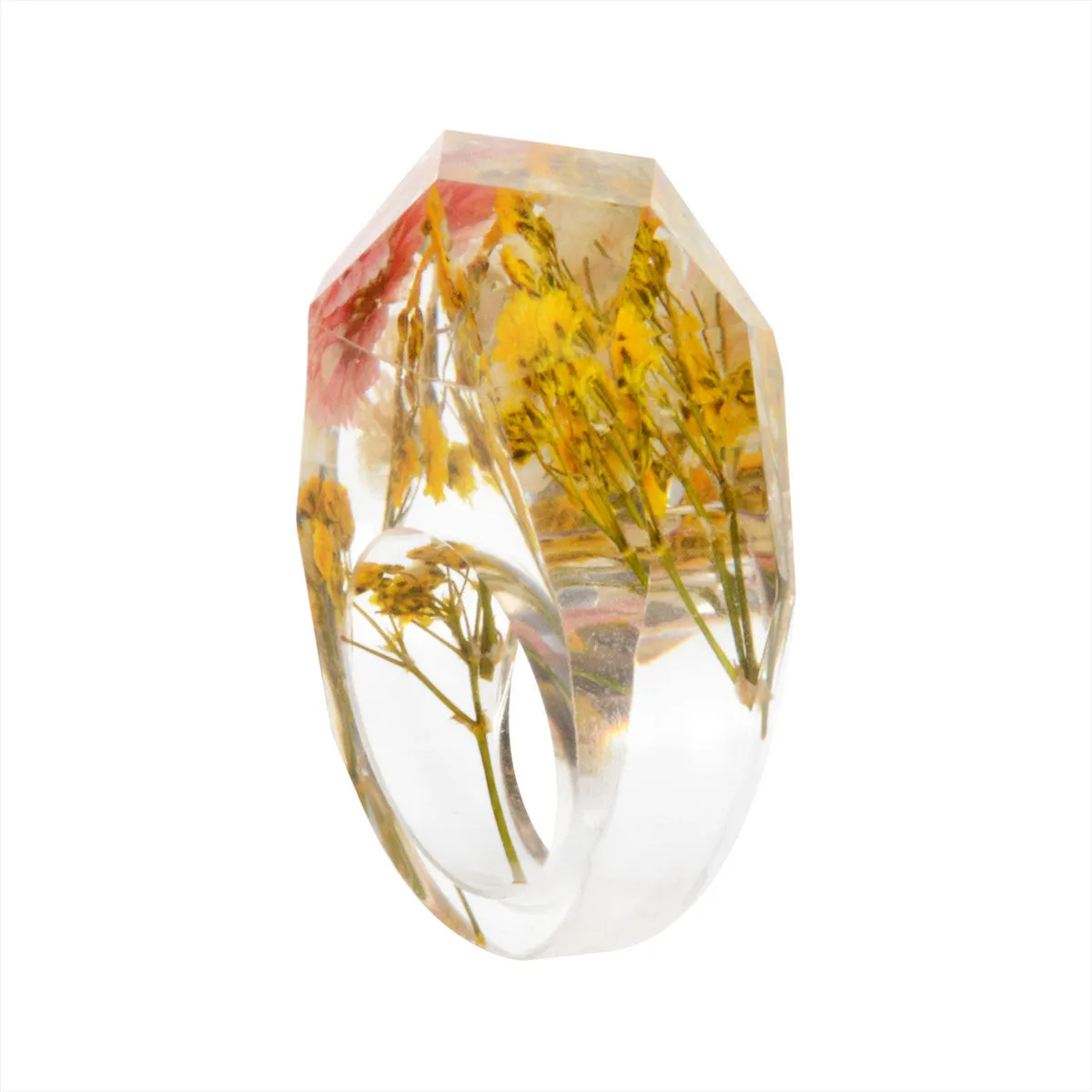 Yellow Dried Flower Ring