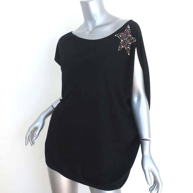 Yves Saint Laurent S/S 2008 Embellished Star Asymmetric Tunic Black Size Large