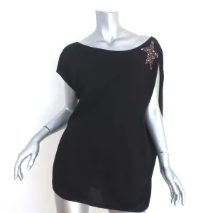 Yves Saint Laurent S/S 2008 Embellished Star Asymmetric Tunic Black Size Large