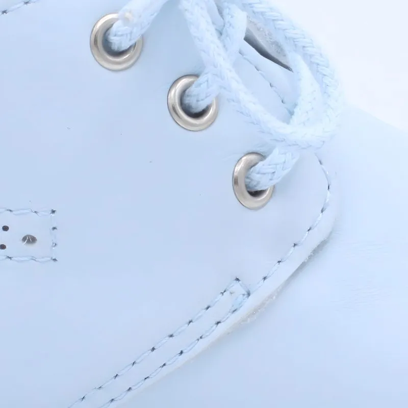 'Zachary' Boys Pale Blue Leather Lace Boots
