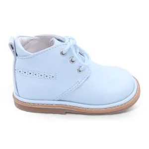 'Zachary' Boys Pale Blue Leather Lace Boots
