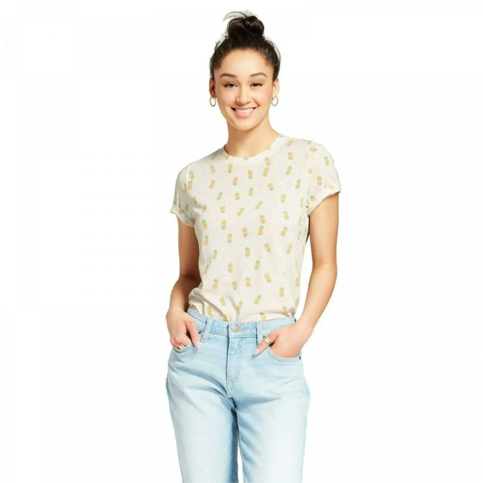 Zoe   Liv Women's Short Sleeve Pineapple Print T-Shirt