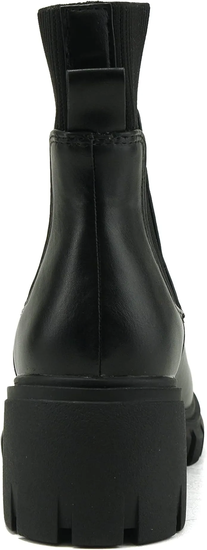 Zordy Women's Lug Sole Mid Heel Chelsea Ankle Bootie